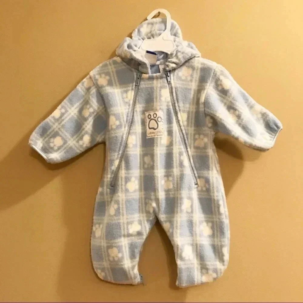 Vintage Lullaby Club Fleece Baby Bunting Blue